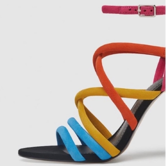 Zara Multicolor Suede Leather High
Heel Sandals - Picture 3 of 11